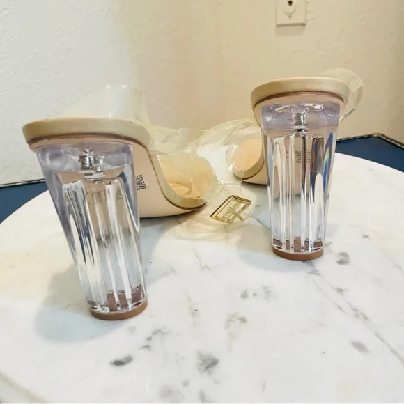 NWOT Clear Strap Chunky Heel Size 10 never worn - Picture 6 of 11